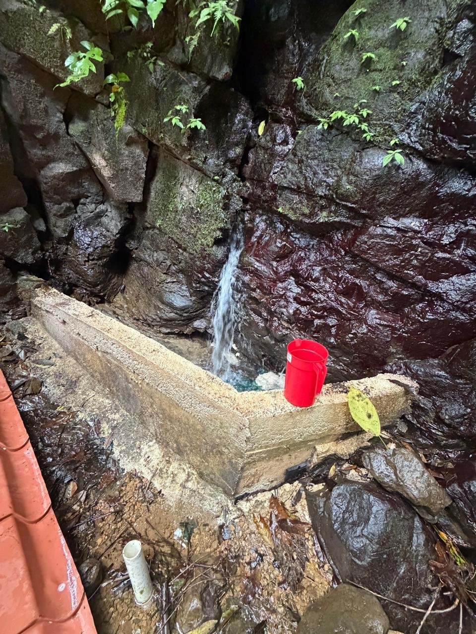 Natural spring capture built to protect a water source in Costa Rica