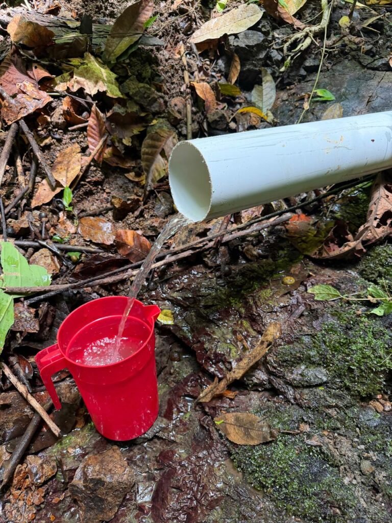Well drilling site for a water concession project in Costa Rica
